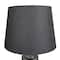 Black Cement Modern Table Lamp, 24" x 14" x 14"